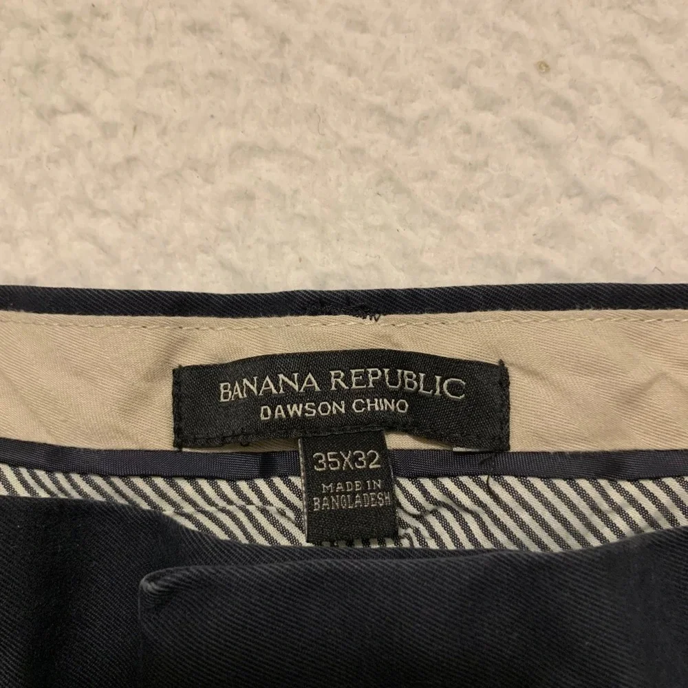 Banana Republic Dawson Chino Pants Mens 35x32 (FITS 36x32) Straight Cotton Navy